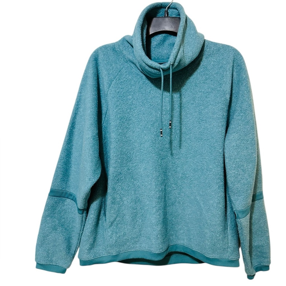 NIKE aqua drawstring cowl neck pullover fleece sweatshirt size Large